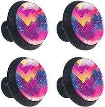 Banda Chevron Wave rosa rosso blu dell'acquerello Pomelli per Porta Set di 4 Pomelli per Mobili Manopole per Cassetti Cucina Armadio Vetro