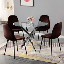 GOLDFAN Set 4 Pezzi Sedia da Pranzo Sedia in Velluto Sedia da Cucina Moderna ed Elegante con Gambe in Metallo, Marrone
