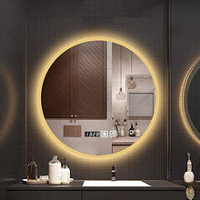 Specchio Grande Specchio da Bagno da 24 Pollici, Specchio con Luce a LED, Specchio per Il Trucco con Pulsanti a sfioramento a Parete, Anti-Appannamento/HD