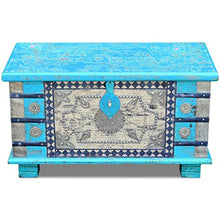 XINGLIEU Baule portaoggetti Blu, Baule portaoggetti in Legno, Tavolo supplementare, 80 x 40 x 45 cm