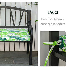 Outsunny Set di 2 Cuscini per Dondolo e Panchine in Poliestere per Arredamento da Esterno e Casa, 120x50x5cm Verde