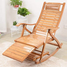 Sedia Lounge Sedia Regolabile Chaise Reclinabile Bamboo Sedia a Dondolo Pieghevole Pieghevole Sedia a Sdraio Portatile per Giardino Prato a Sdraio Backyard
