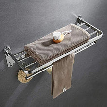 AINIYF Bagno Bagno Doccia Mensola Organizzatore Parete Punch Libero Pieghevole Acciaio Inox 304 portasciugamani, 2 Metodi di Installazione (Dimensioni: 600x230x180mm)