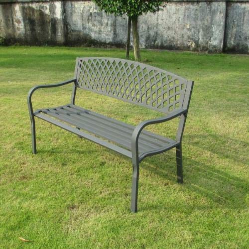 H inHouse srls Panchina Montreal, 2 Posti, Colore Nero, Mis. 128 x 56 x 85 cm