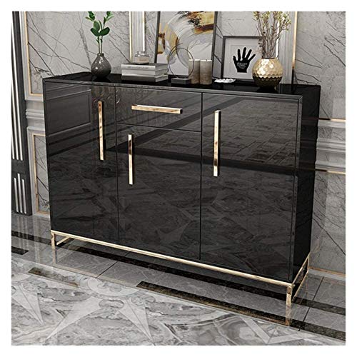 HLZY Armadio Laterale Accento, armadi da Cucina Storage Cucina Credenza Pranzo a Buffet Server Gabinetto Armadio a Terra Bagagli Toracica for casa Sala da Pranzo (Color : Black)