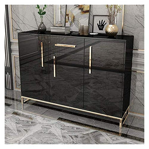 HLZY Armadio Laterale Accento, armadi da Cucina Storage Cucina Credenza Pranzo a Buffet Server Gabinetto Armadio a Terra Bagagli Toracica for casa Sala da Pranzo (Color : Black)