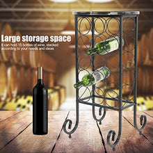 Portabottiglie da vino in stile industriale da 15 bottiglie da ripiano per scaffali per vino Portabottiglie in metallo Espositore per vino Portabottiglie da terra Cantinetta Scaffale per Vino