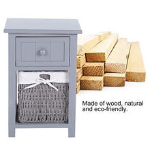 FGDSA 2 Pezzi/Set Comodino in Legno Semplice Comodino con Cassetto E Cestello Portaoggetti Divano Letto Tavolino (Grigio)