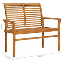 FAMIROSA Panca da Giardino 112 cm in Legno Massello di Teak