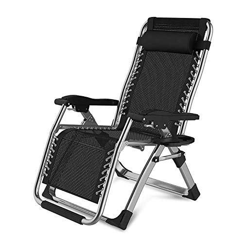 Hfyg Lettino Prendisole Sedie a Sdraio in Giardino all'aperto Zero Gravity Oversize Patio Sdraio Sedia reclinabile all'aperto Pieghevole poltrone reclinabili 200kg Chaise Longue (Color : Silver)