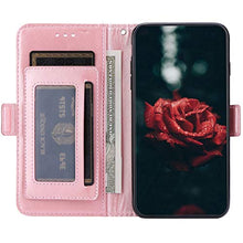 ikasus Cover Compatibile con Samsung Galaxy A21S Custodia Motivo Floreale Custodia a Portafoglio in Pelle PU con Cavalletto e Custodia a Libro,Oro Rosa