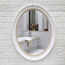 AJH Specchi da Bagno Specchio da Parete Specchio per Trucco da Trucco Specchio da Bagno a Parete Specchio da Bagno Ovale con Cornice in ABS Specchio Decorativo impermeabi