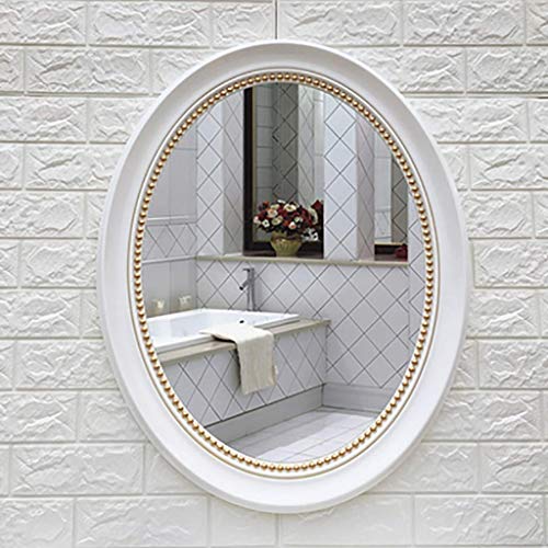 AJH Specchi da Bagno Specchio da Parete Specchio per Trucco da Trucco Specchio da Bagno a Parete Specchio da Bagno Ovale con Cornice in ABS Specchio Decorativo impermeabi