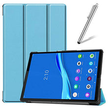 Artfeel Custodia per Lenovo Tab M10 Plus TB-X606F,Sottile Leggero Pelle Cover Pieghevole Supporto Regolabile Multi-Anglo Caso Slim Flip Folio Tablet Copertura,Cielo Blu
