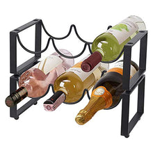 DHHZRKJ Portabottiglie impilabile a 2 Ripiani, portabottiglie autoportante da 6 Bottiglie, ripiano per Vino, per Arredamento per la casa, Cantina, Cantina, Cantina, Armadio, dispensa