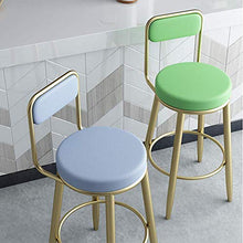 YS Sedia Sgabello da Bar in Metallo, Sedia in Pelle con Schienale Sedia da Bar Femminile Moderna Americana Adatta per Bar in Camera da Letto in Famiglia,C