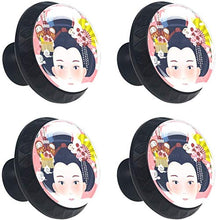 Geisha giapponese Pomelli per Porta Set di 4 Pomelli per Mobili Manopole per Cassetti Cucina Armadio Vetro