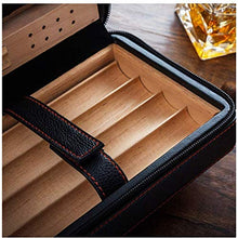 ZLMMY Nero Portatile Cigar Box umidificatore - Cigar Box da Viaggio in Pelle Humidor con Il Sigaro Cutter e umidificatore