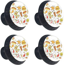 Fast food Pomelli per Porta Set di 4 Pomelli per Mobili Manopole per Cassetti Cucina Armadio Vetro
