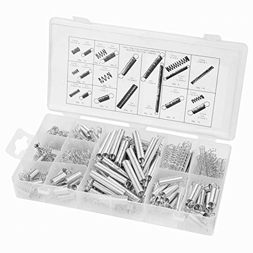 Kit assortimento molle per l'industria della compressione, 200 pezzi/set 20 misure Kit assortimento molle per estensione della compressione in acciaio al carbonio con scatola