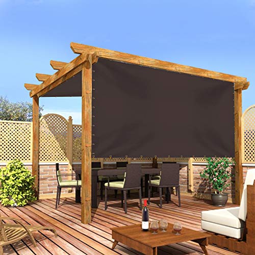 Copertura di ricambio universale per esterni per pergolato a baldacchino da 510 ml, impermeabile al 100% e resistente alle intemperie, per patio, portico, balcone, con occhielli (8 ' H x 9 ' W, caffè)