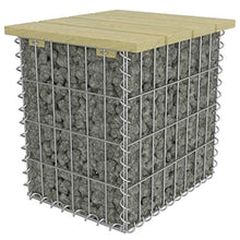 Tidyard Giardino Panchina Gabbione,Gabbione di Alta Qualitá con Sgabello Acciaio Zincato e Legno FSC 120x40x45 cm
