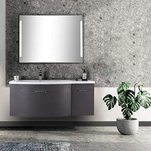 Mobile da bagno sospeso DANA 850 - design leggermente arrotondato - antracite, Piletta Pop-up:Senza piletta Pop-up
