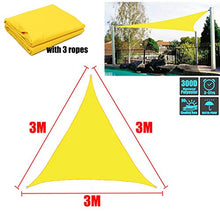 CH-GTJ Vela Ombreggiante, Vela Parasole Triangolare Tenda A Vela Impermeabile Protezione Antivento con Protezione UV 98% per Giardino Terrazza Campeggio Patio Party,Giallo,3x3x3m