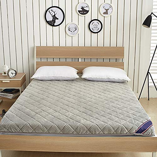 Yamyannie-Home Piano Materasso futon Materasso di Sonno Tatami Pieghevole Roll Up Materasso rotolamento Bed (Colore : Grigio, Dimensione : 120x200cm)