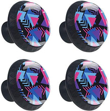 Modello Geometrico Astratto Triangolo Viola Blu Ottimistico Pomelli per Porta Set di 4 Pomelli per Mobili Manopole per Cassetti Cucina Armadio Vetro