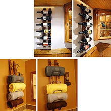 Linex, portabottiglie da parete in legno, per 6 bottiglie di vino, da parete, per casa