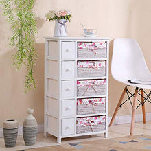 Lw Shelf Mobili Camera da Letto Cassettiera, 5-Layer Cabinet Cassetti con Cesti di Vimini (Color : Pink)