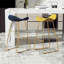 Sgabello Da Bar Bar moderno Sgabello da bar sedia imbottita Sgabello Alto, sede blu dell'unità di elaborazione con base metallica Bar Stool for la cucina, bistrot, caffè, pub Max.carico 200kg