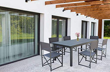 Tavolo da giardino esterno in alluminio di design colore antracite (220/280 x 100)