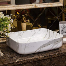 Yxx max -Lavabo Bacino del dispersore di Ceramica del controsoffitto, Art Bacino Recti Hotel Domestica Bathroom Sink (50x40x13.5cm) Lavandino del lavabo