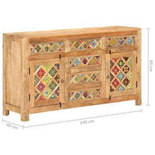 vidaXL Credenza con Piastrelle Ceramica 140x40x80 cm in Legno di Mango
