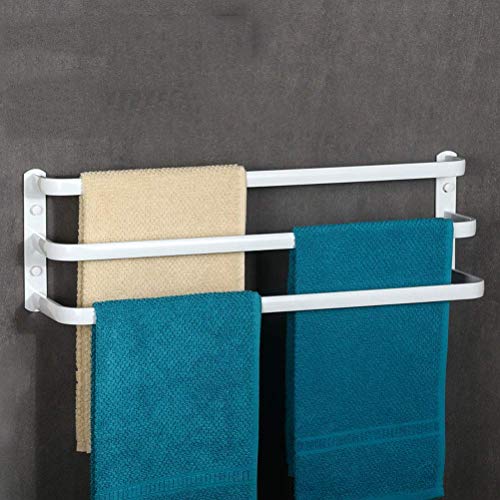 KAISIMYS Portasciugamani da Bagno a Parete, portasciugamani in Alluminio a dislocazione Multistrato, portasciugamani per Bagno Cucina dell'hotel Triplo Strato Bianco 40 cm