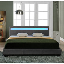 Corium Letto-LED in Tessuto Grigio Scuro di Alta qualitá 180x200cm incl. Telecomando