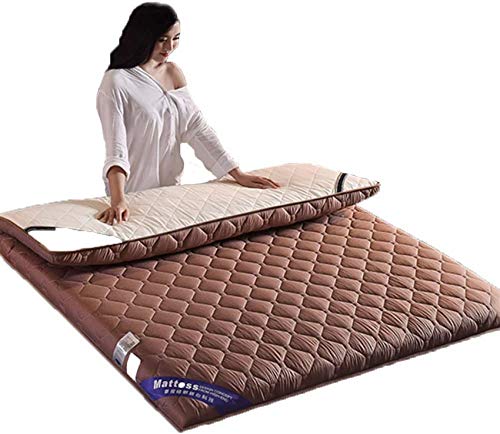 LJYY Materasso Impermeabile Addensato, Tappetino Futon Mat tress-Brown 150x190cm (59x75 Pollici)