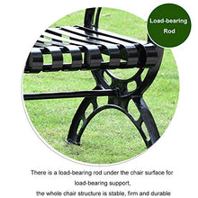 Panca da giardino per il tempo libero all'aperto, Panchina da parco a 2-3 posti con bracciolo circolare, Banchi decorativi per portico con struttura in acciaio robusto , seduta in metallo nero