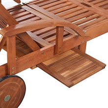 Festnight 3 Pz Set Lettino da Sole e Tavolo in Legno Massello di Acacia