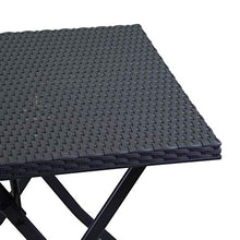 Vacchetti Giuseppe Set Giardino Tavolo e Sedie Pieghevoli, in Rattan e Alluminio, Marrone, per Balcone e Esterno