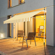 Hengda 350 * 120cm Tenda da Sole Retrattile Avvolgibile Manuale con Pali di Supporto Impermeabile