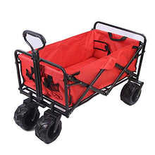Carrello da Giardino, Carrello Pieghevole Portatile Resistente, con Cestino Oxford Adatto per Shopping E Parco Picnic, Gita in Spiaggia E Campeggio, Rosso
