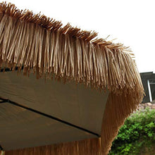 Generic002 Parasole all'aperto Patio a manovella Imitazione tavola Ombrello di Paglia, ombrellone Tropicale con Tetto di Paglia e Spiaggia Parasole Casual, 8.9ft / 2,7 m