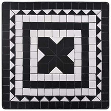 Tidyard Tavolo Tavolino da Giardino Quadrato Mosaico in Ceramica e Ferro,Tavolo Quadrato da Balcone Mosaico,Tavolo da Esterno Quadrato Mosaico,Tavolino da Giardino Quadrato Mosaico 60x60x76 cm