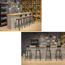 YS Sedia Sgabello da Bar Sedile Bar, Schienale in Legno Alto in Ferro Art Pu Sala da Pranzo Creativo per Pub Cucina per il Tempo Libero Nordic Semplice Moderno,75 cm,75 cm