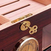 ZYING Cigar Humidor a Mano in Legno Cigar Box Desktop Humidor con igrometro e umidificatore, Cedar divisore detiene Il 100 sigari