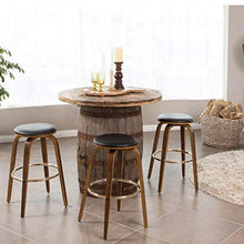 LXYPLM Sgabello Sedie Bar Barstools Contatore di Legno Solido Libero Girevole Bar Sedie Sedile, Simple Ecopelle Colazione Cucina sgabelli Alti for Kitchen Cafe Bar Arredo Bar Cucina (Color : Brown)