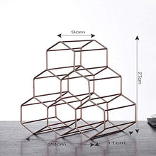 Free Standing Tabletop 6 Bottles Wine Rack, 3-Tier Iron Wine Bottle Display Holder Living Room Decorations Portable Modern Minimalist Design for Wine Lovers